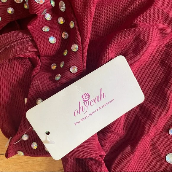 Red Rhinestone Bodysuit - Picture 6 of 9